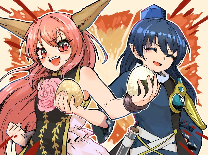 iizunamaru megumu and ibaraki douji (touhou) drawn by howhow_notei