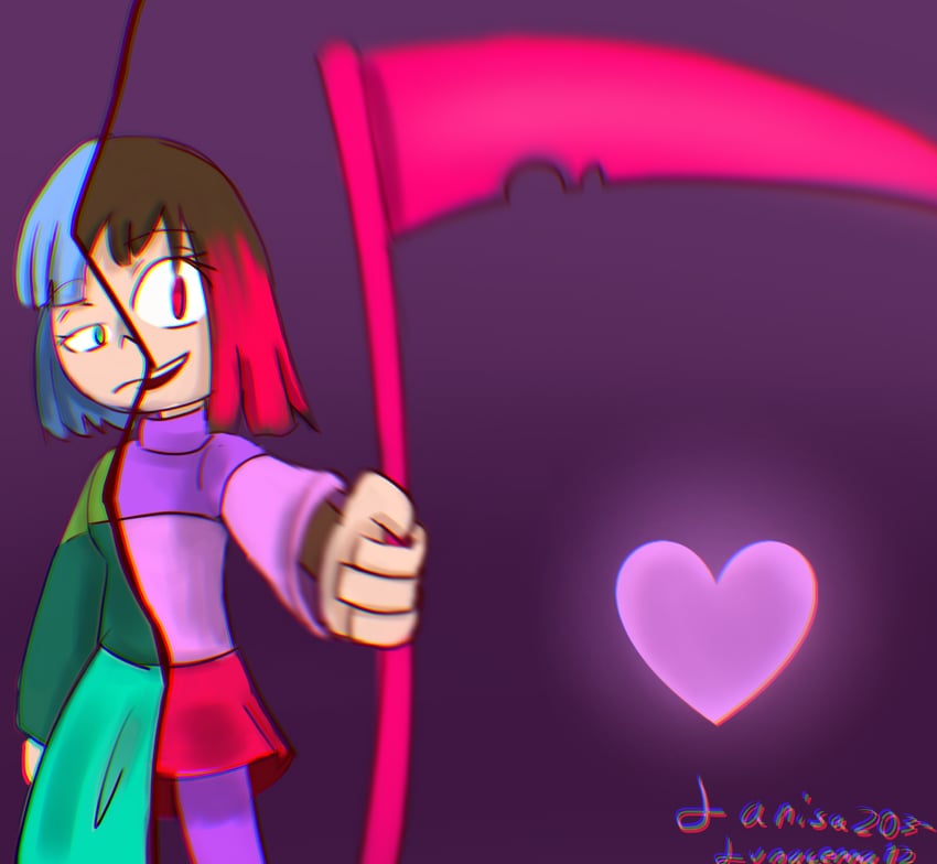 bete noire and amber lightvale (undertale and 1 more) drawn by larisa203