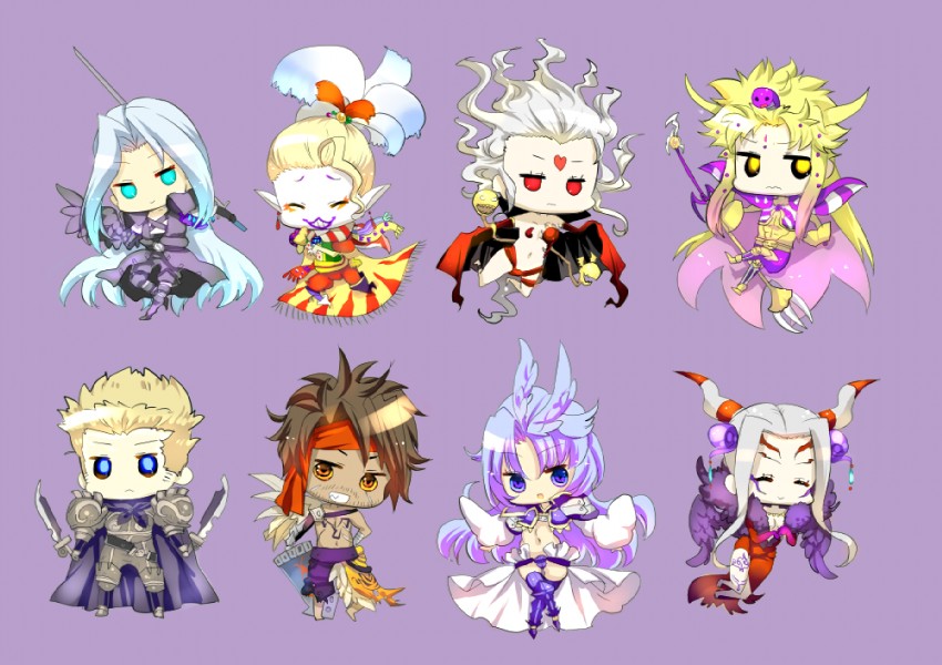 sephiroth, kuja, kefka palazzo, ultimecia, jecht, and 3 more (final fantasy and 9 more) drawn by ziz_(pantwo)