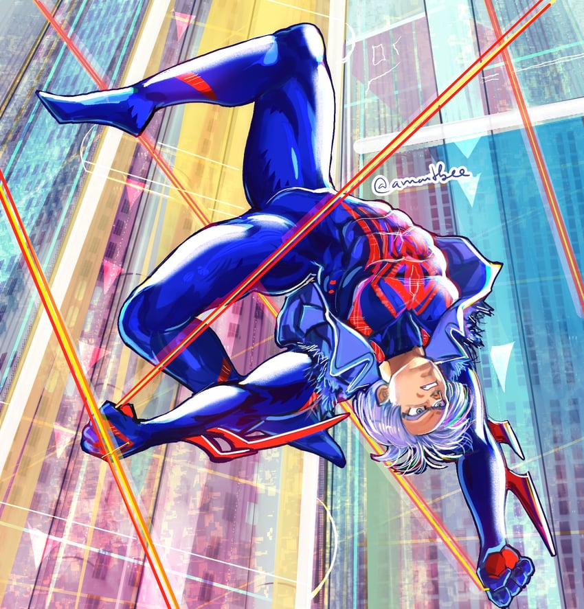 trunks and spider-man (dragon ball and 3 more) drawn by amartbee