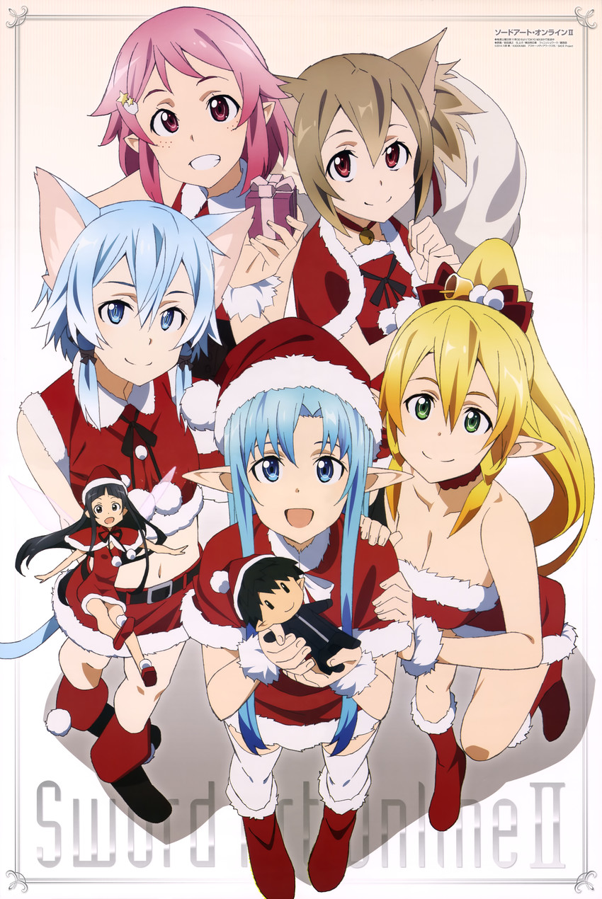 asuna, kirito, sinon, leafa, silica, and 2 more (sword art online and 1 more) drawn by maeda_tatsuyuki