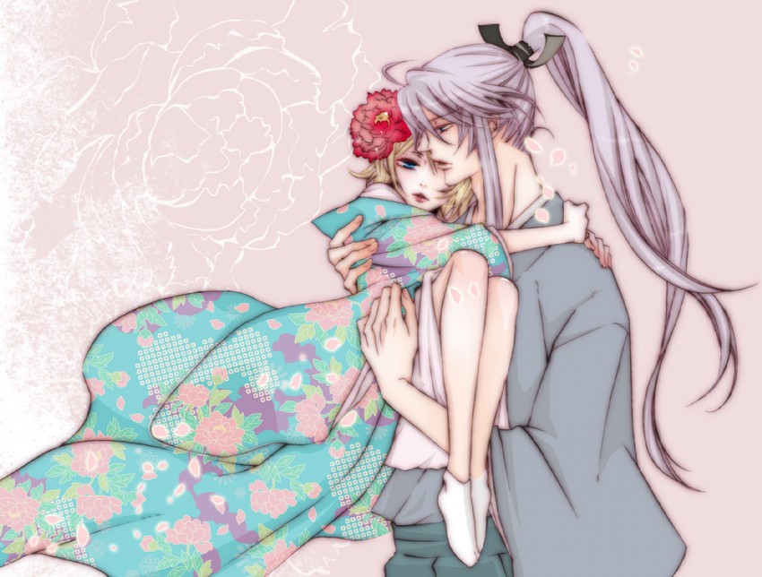 kagamine rin and kamui gakupo (vocaloid and 1 more) drawn by hatoya_yukari