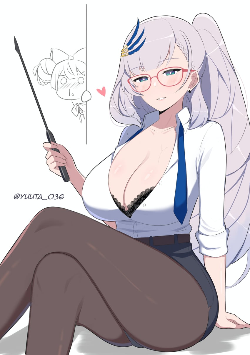kureiji ollie and pavolia reine (hololive and 1 more) drawn by yuuta_(yuuta0361)