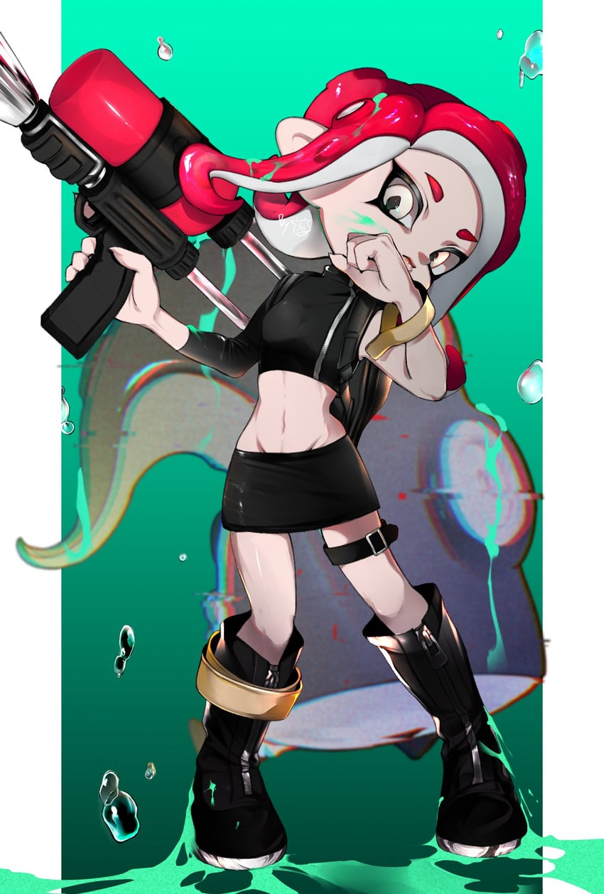 agent 8 (splatoon and 2 more) drawn by ujijino