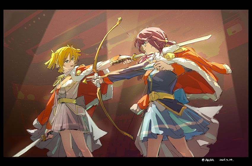 daiba nana and hoshimi junna (shoujo kageki revue starlight) drawn by uzr_akira