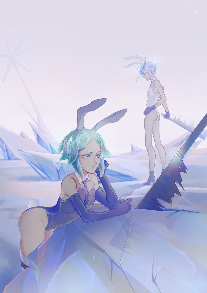 phosphophyllite and antarcticite (houseki no kuni) drawn by stumkek_pics