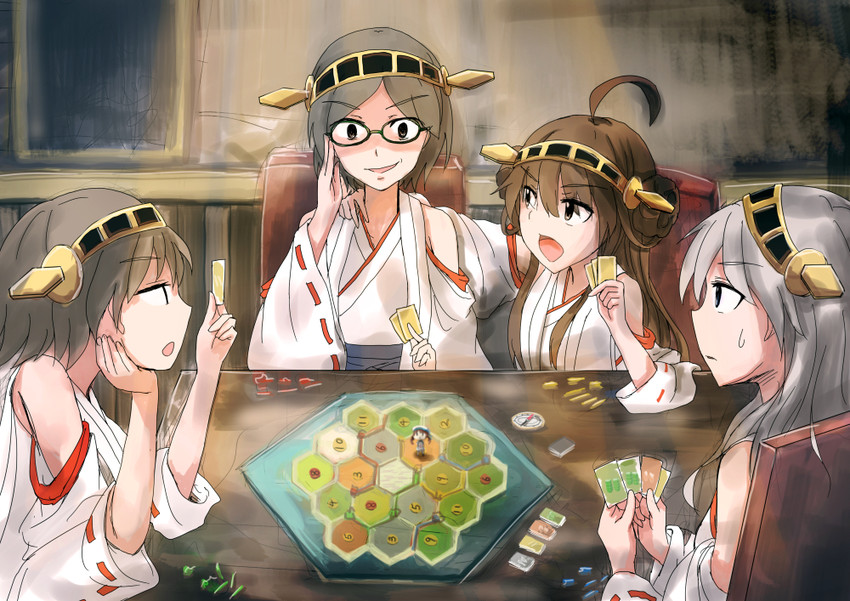 kongou, haruna, hiei, kirishima, and error musume (kantai collection and 1 more) drawn by raikou_(gotaishu)