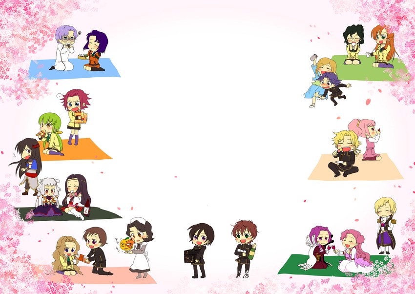 c.c., lelouch vi britannia, kouzuki kallen, kururugi suzaku, nunnally vi britannia, and 17 more (code geass) drawn by mochizuki_mina