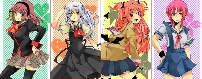 tachibana kanade, nakamura yuri, yui, and iwasawa masami (little busters! and 4 more) drawn by juri_(nattoutomato)