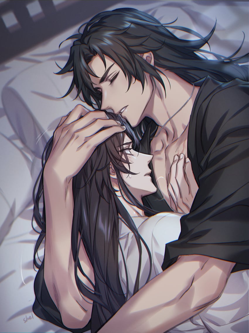 chu wanning and mo ran (erha he ta de bai mao shizun) drawn by zehel_az