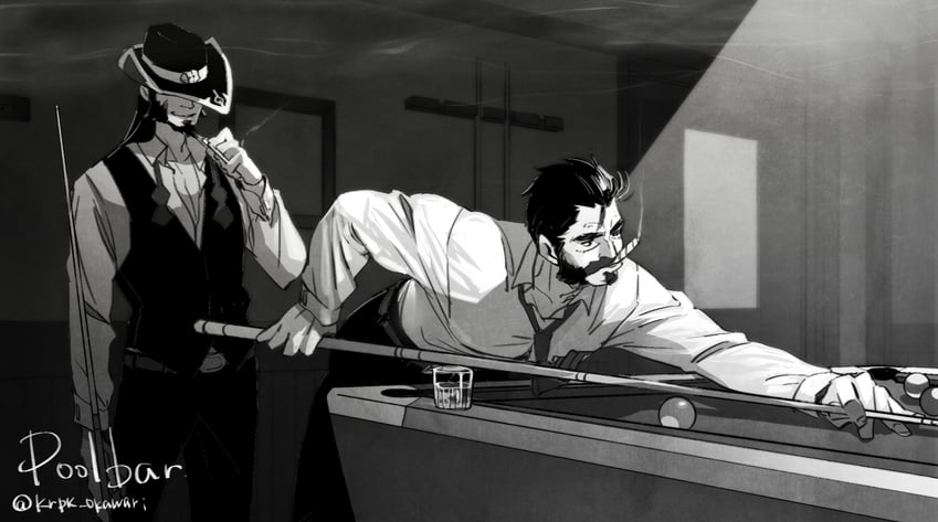 graves and twisted fate (league of legends) drawn by karipaku