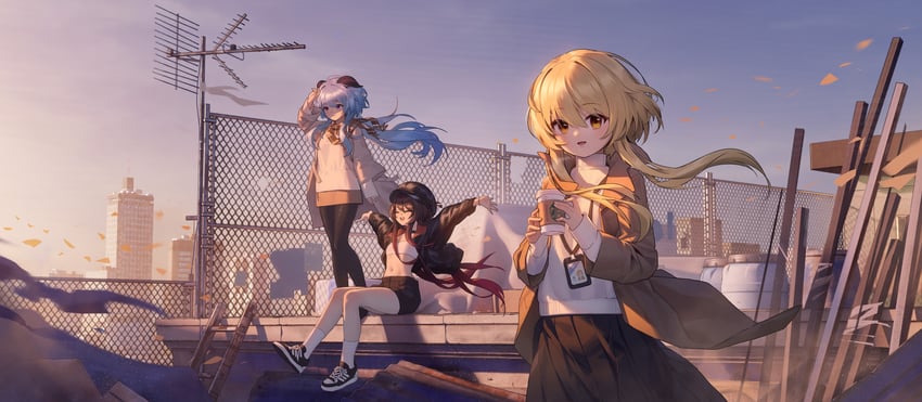 ganyu, lumine, and hu tao (genshin impact and 1 more) drawn by starsd