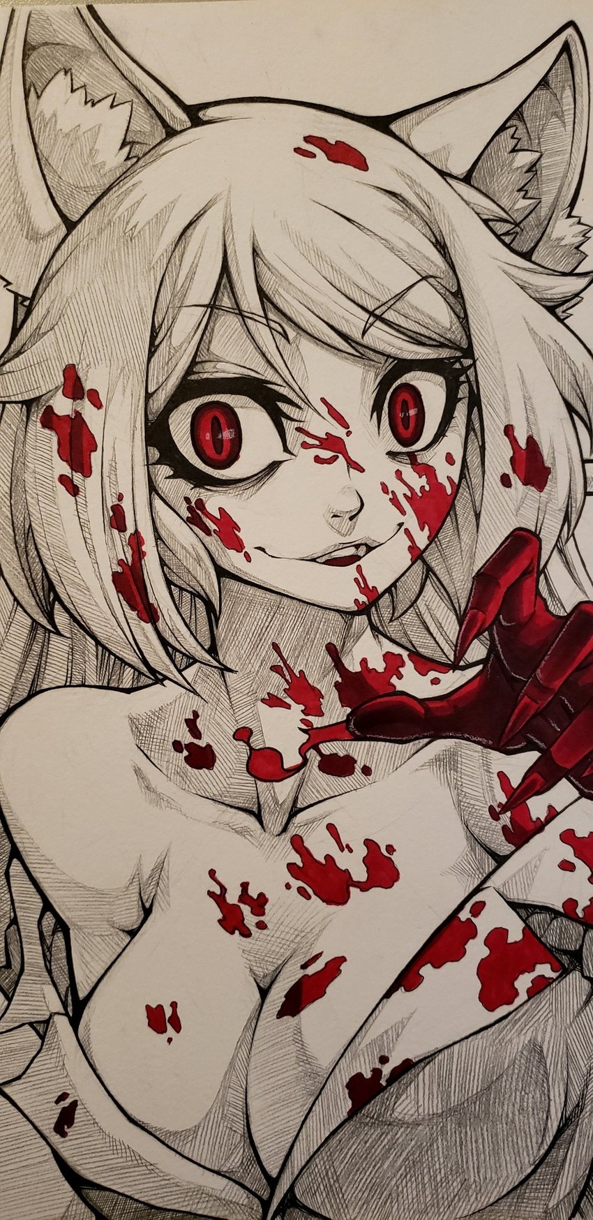 hanekawa tsubasa and black hanekawa (monogatari and 1 more) drawn by jgeorgedrawz
