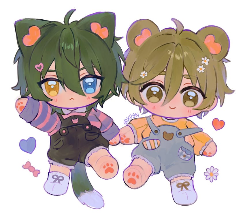 kagehira mika and mashiro tomoya (ensemble stars!) drawn by x0_4n