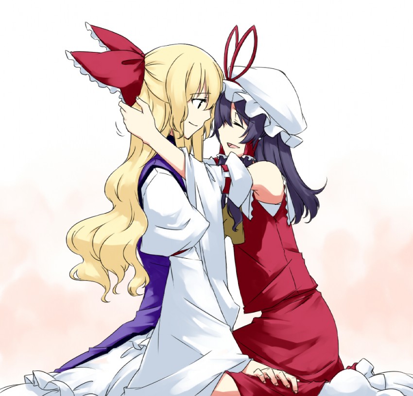 hakurei reimu and yakumo yukari (touhou) drawn by sakuraba_yuuki