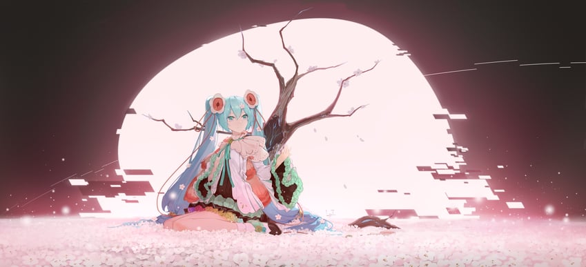 hatsune miku and magical mirai miku (vocaloid and 1 more) drawn by ly.t