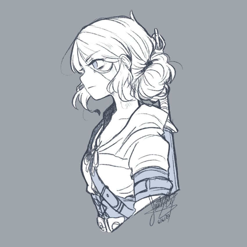 ciri (the witcher and 1 more) drawn by sandragh