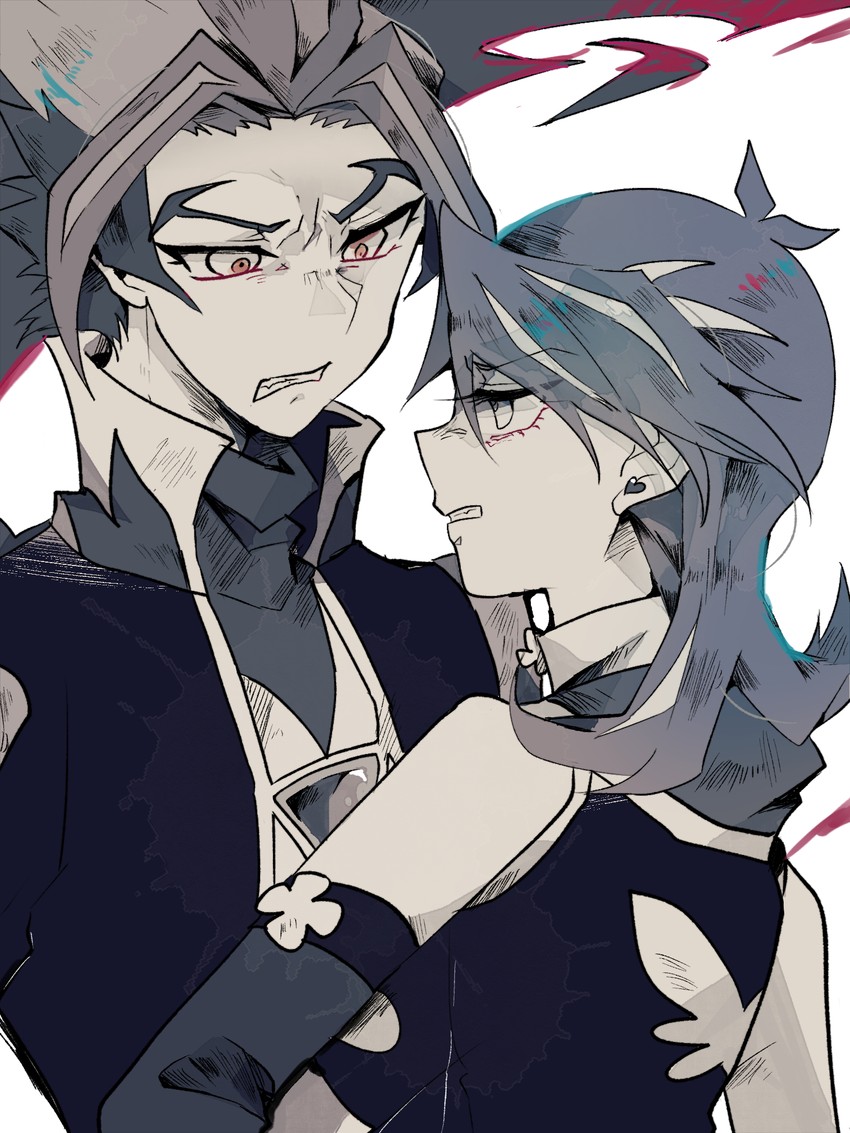 zaizen aoi, homura takeru, blue girl, and soulburner (yu-gi-oh! and 1 more) drawn by teketeke_(tasutekete)