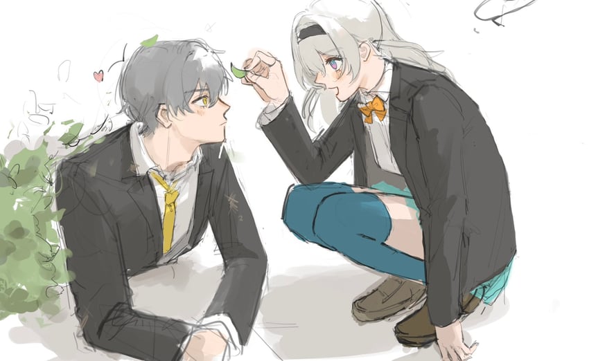 trailblazer, firefly, and caelus (honkai and 1 more) drawn by fuyuko_dona