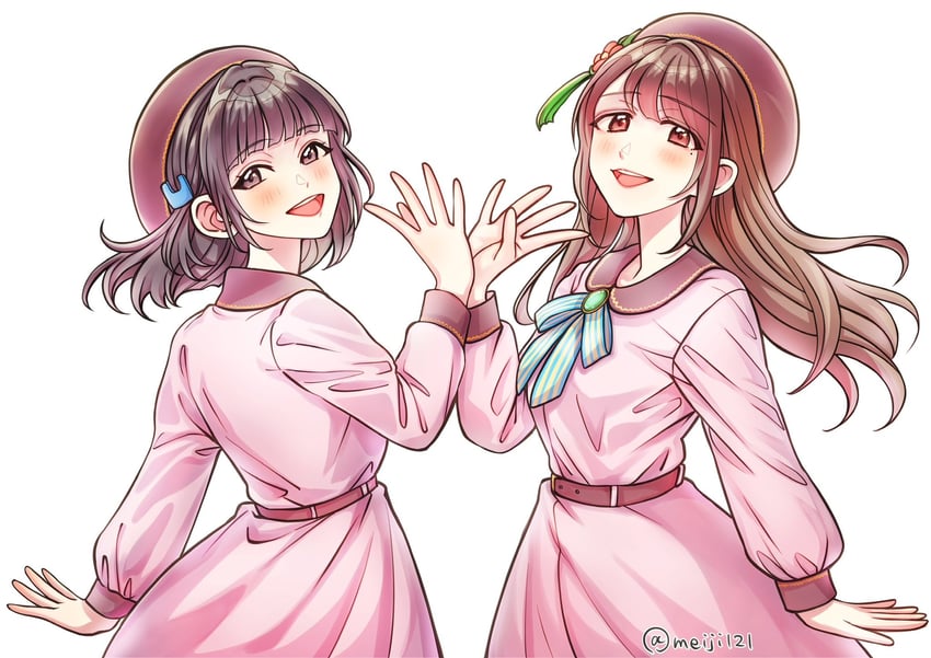 hanamiya nina and nirei nozomi (love live! and 2 more) drawn by meiji_(mosamoo3)