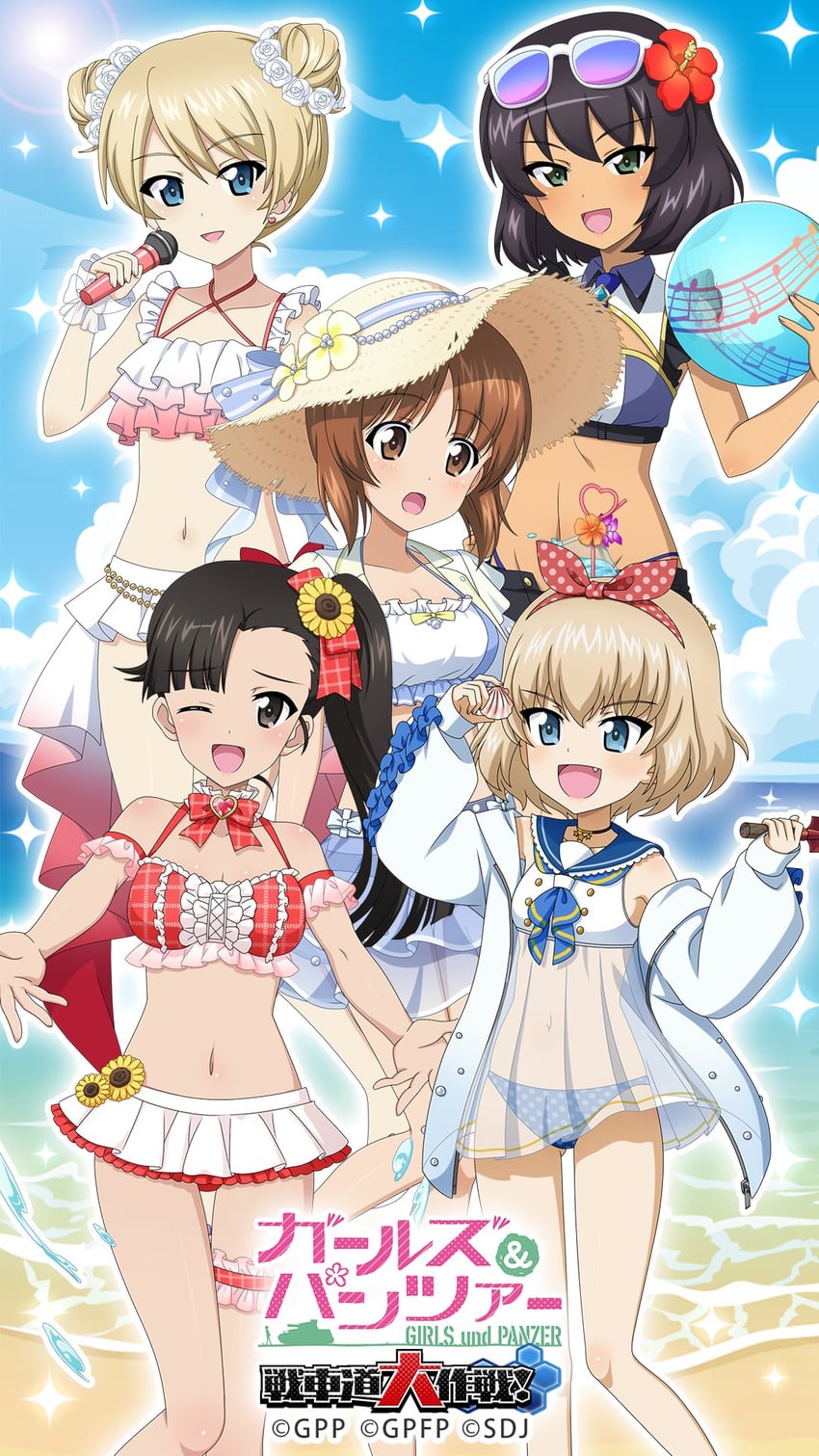 nishizumi miho, darjeeling, katyusha, nishi kinuyo, and hoshino (girls und panzer and 1 more)
