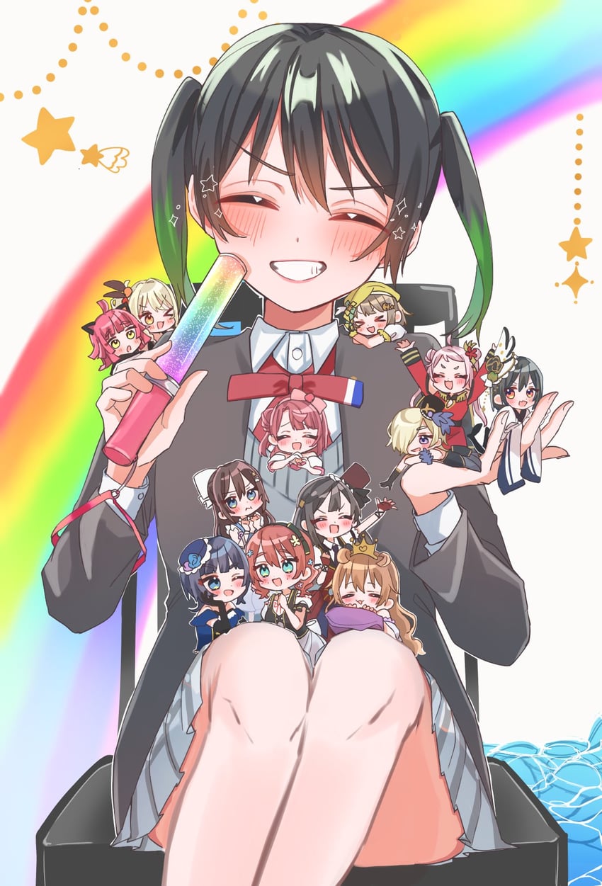 yuki setsuna, uehara ayumu, takasaki yu, osaka shizuku, tennoji rina, and 8 more (love live! and 1 more) drawn by osora_dao
