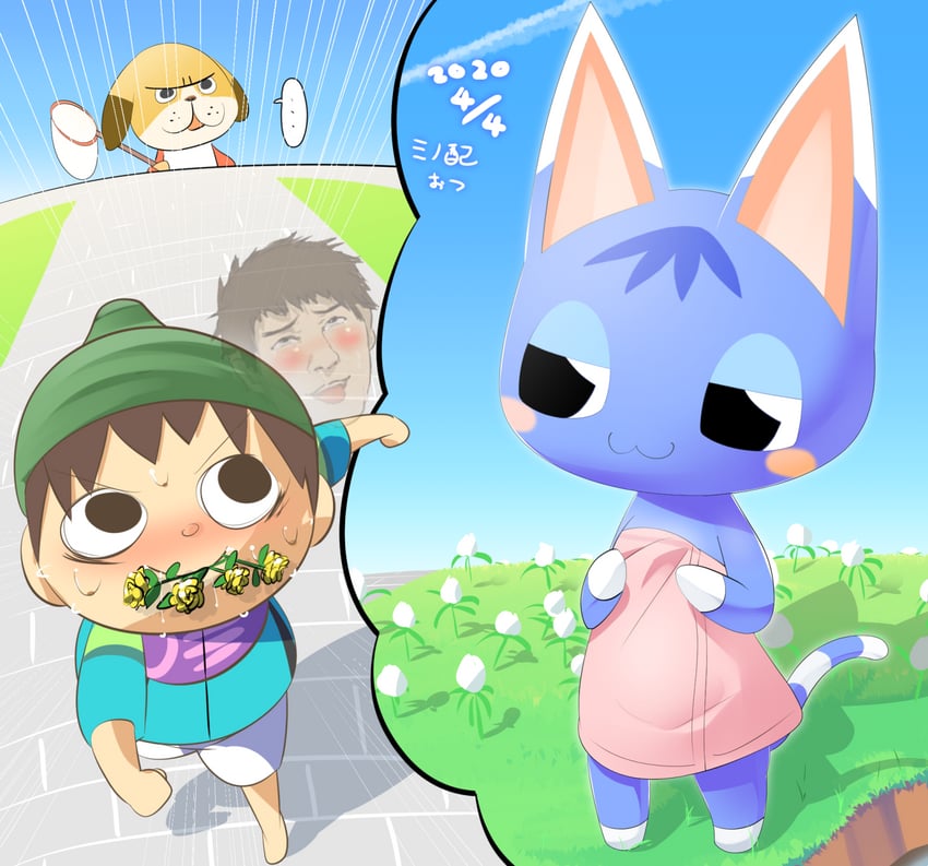 villager, rosie, gunshi minoru, and mac (indie virtual youtuber and 1 more) drawn by lets0020