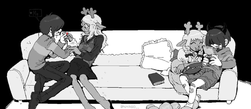 kris, noelle holiday, and soul (deltarune) drawn by nas_u