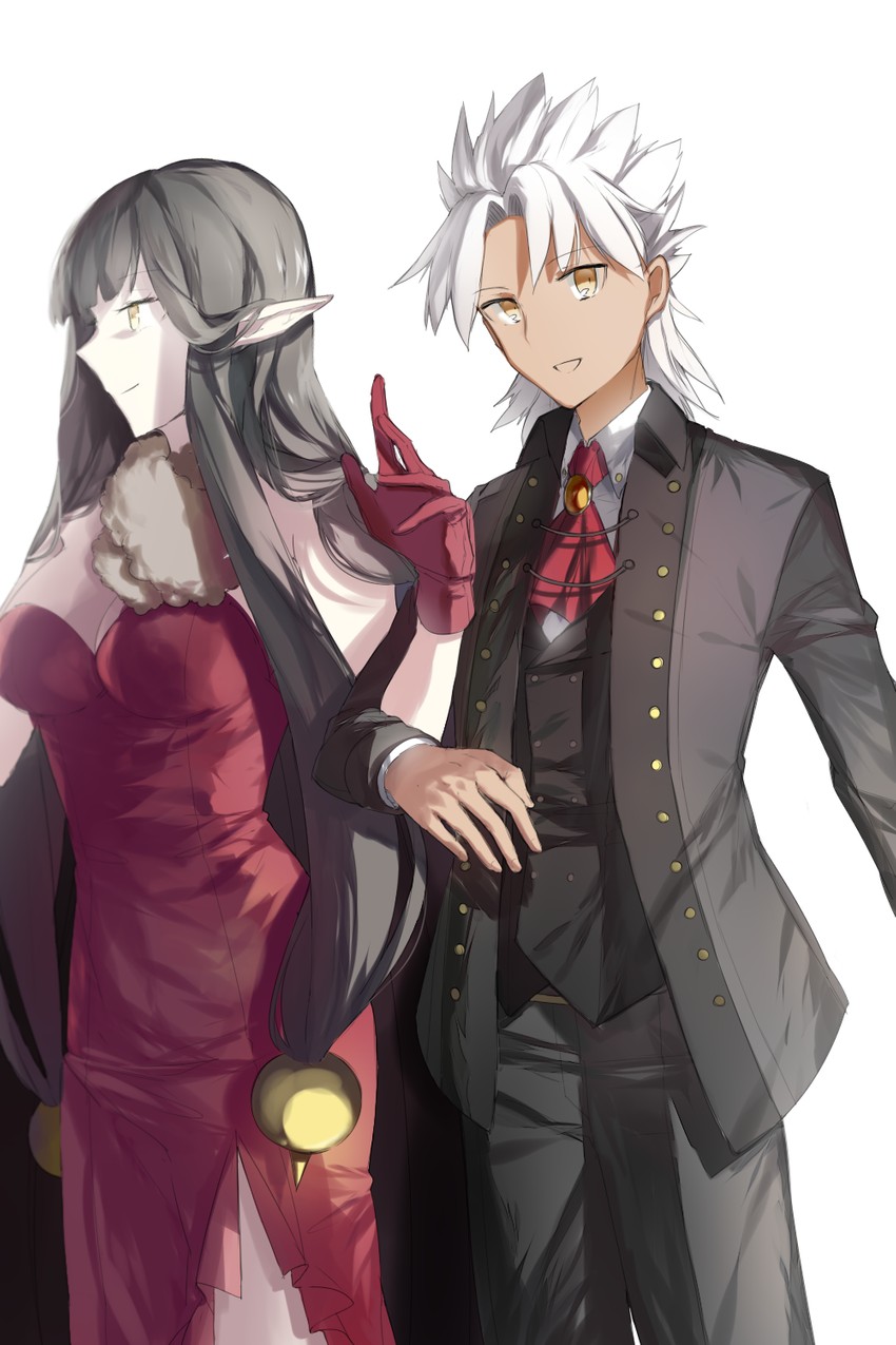 semiramis and amakusa shirou (fate and 2 more) drawn by grape_(grapedraws)