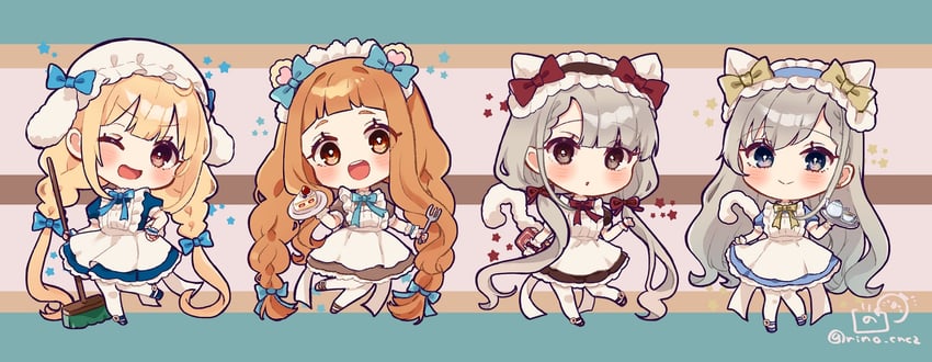 futaba anzu, hisakawa hayate, hisakawa nagi, and ichihara nina (idolmaster and 2 more) drawn by rino_cnc