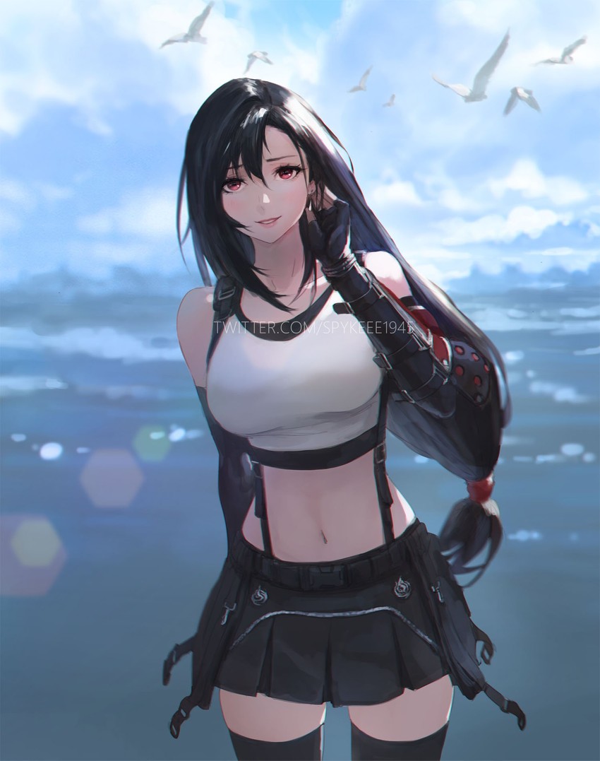 tifa lockhart (final fantasy and 2 more) drawn by spykeee