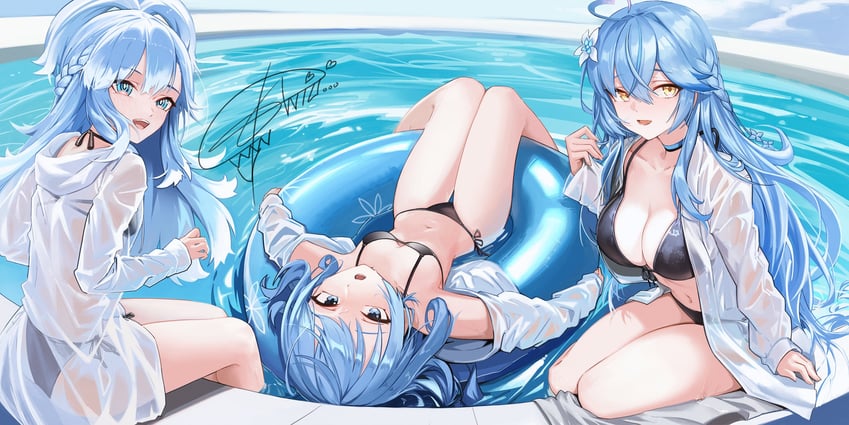 hoshimachi suisei, yukihana lamy, and kobo kanaeru (hololive and 1 more) drawn by anizi