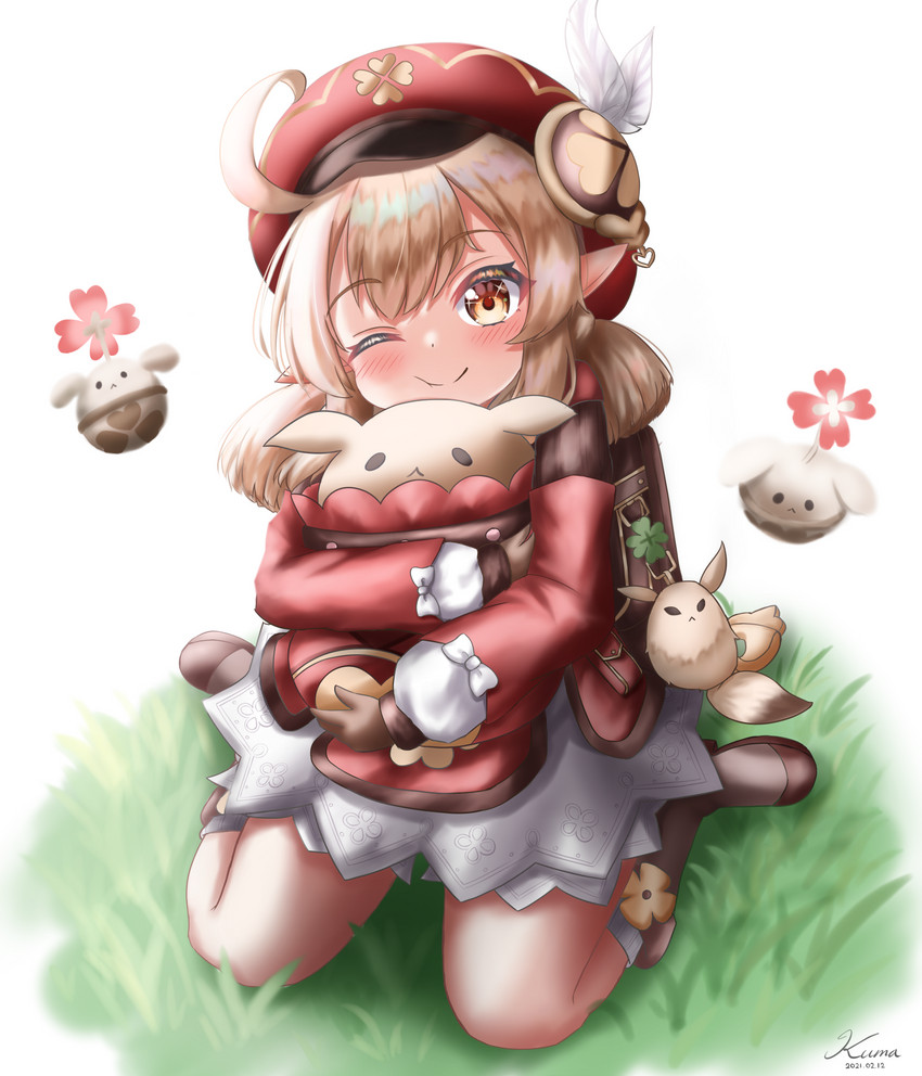 klee, dodoco, and jumpy dumpty (genshin impact) drawn by kuma_piv
