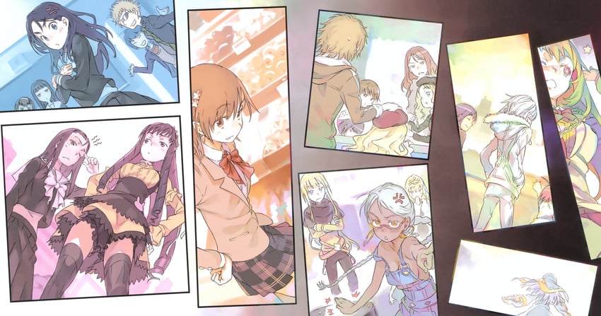 misaka mikoto, shokuhou misaki, accelerator, index, last order, and 18 more (toaru majutsu no index and 1 more) drawn by haimura_kiyotaka