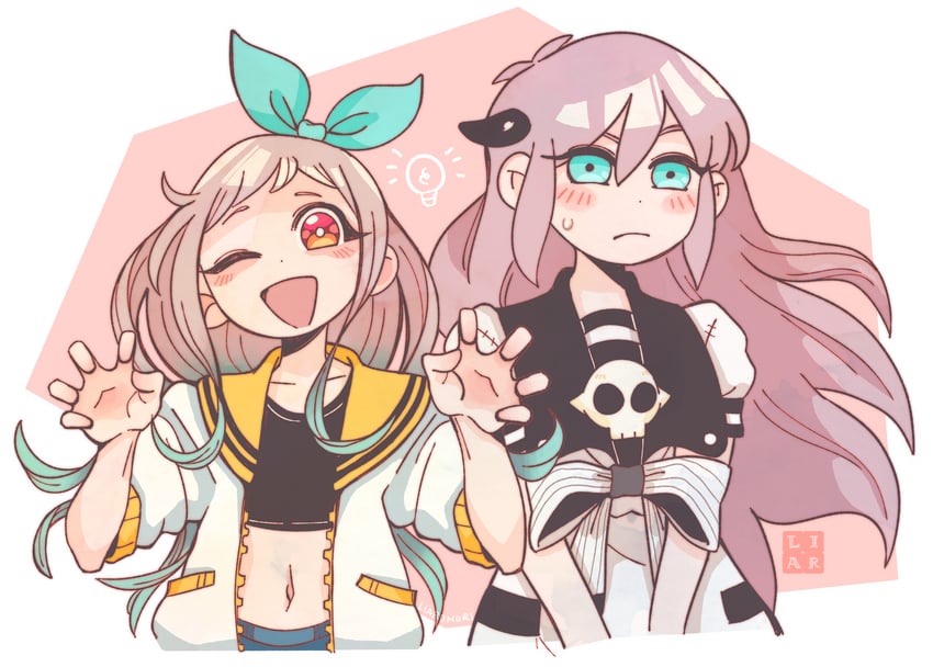 aubrey and yashiro nene (omori and 1 more) drawn by lia_rouji