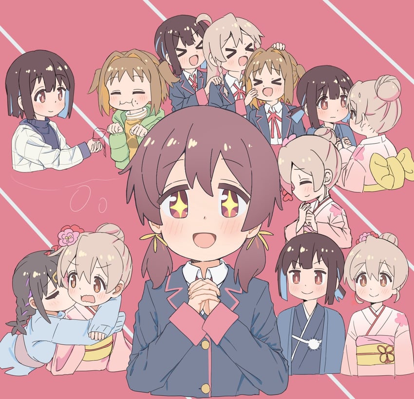 oyama mahiro, oyama mihari, hozuki momiji, oka asahi, and murosaki miyo (onii-chan wa oshimai!) drawn by sfm_zhang