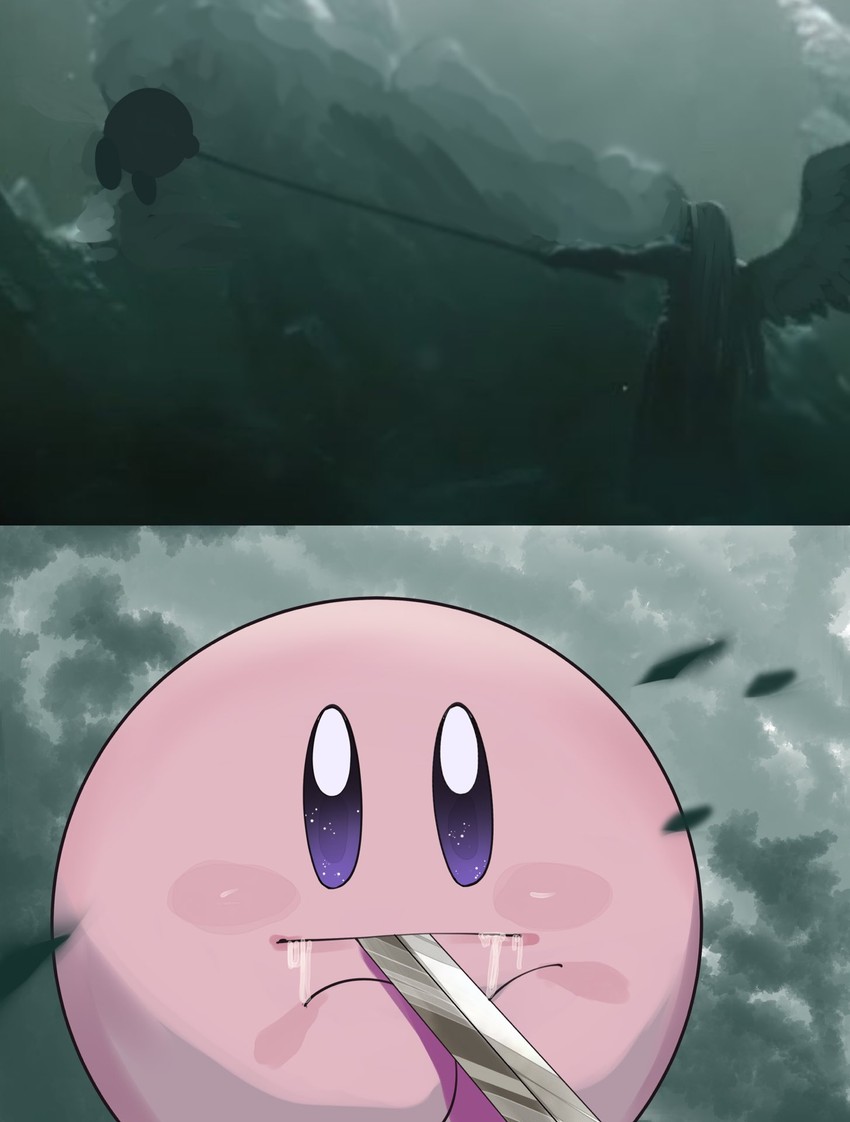 kirby and sephiroth (final fantasy and 3 more) drawn by katwo