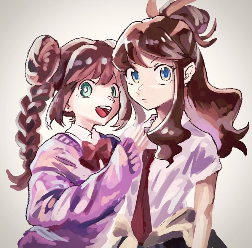 rosa and hilda (pokemon and 2 more) drawn by katahara_(no_108105)