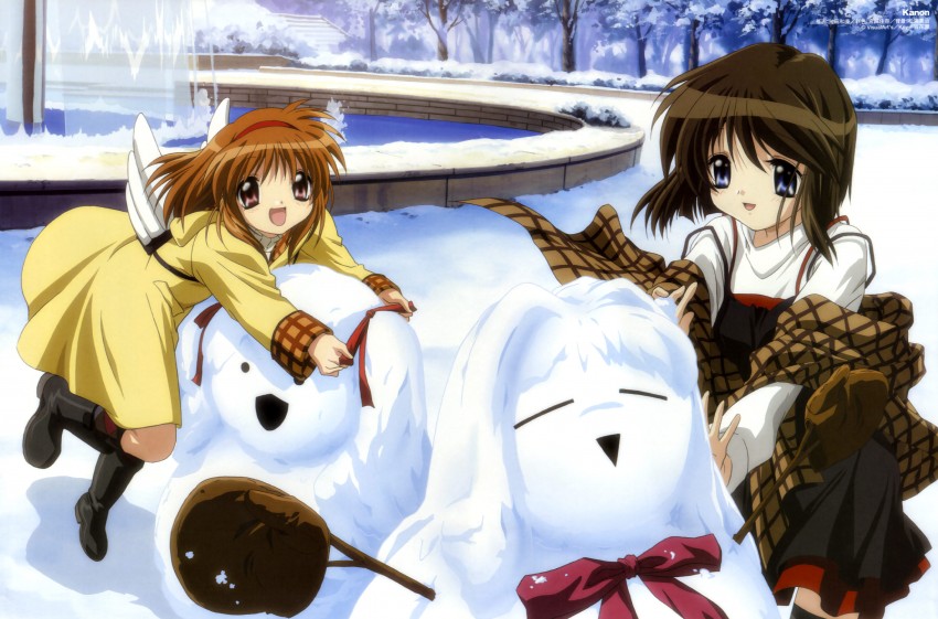 tsukimiya ayu, minase nayuki, sawatari makoto, and misaka shiori (kanon and 2 more) drawn by ikeda_kazumi