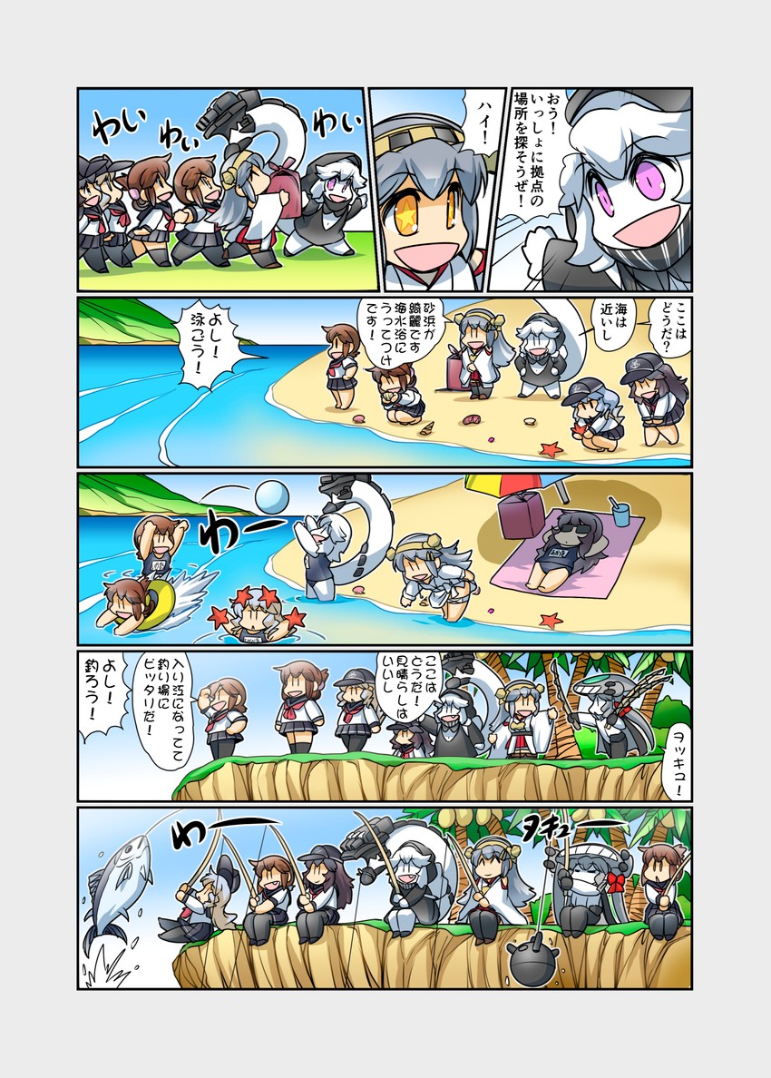 hibiki, inazuma, ikazuchi, akatsuki, haruna, and 2 more (kantai collection) drawn by hisahiko