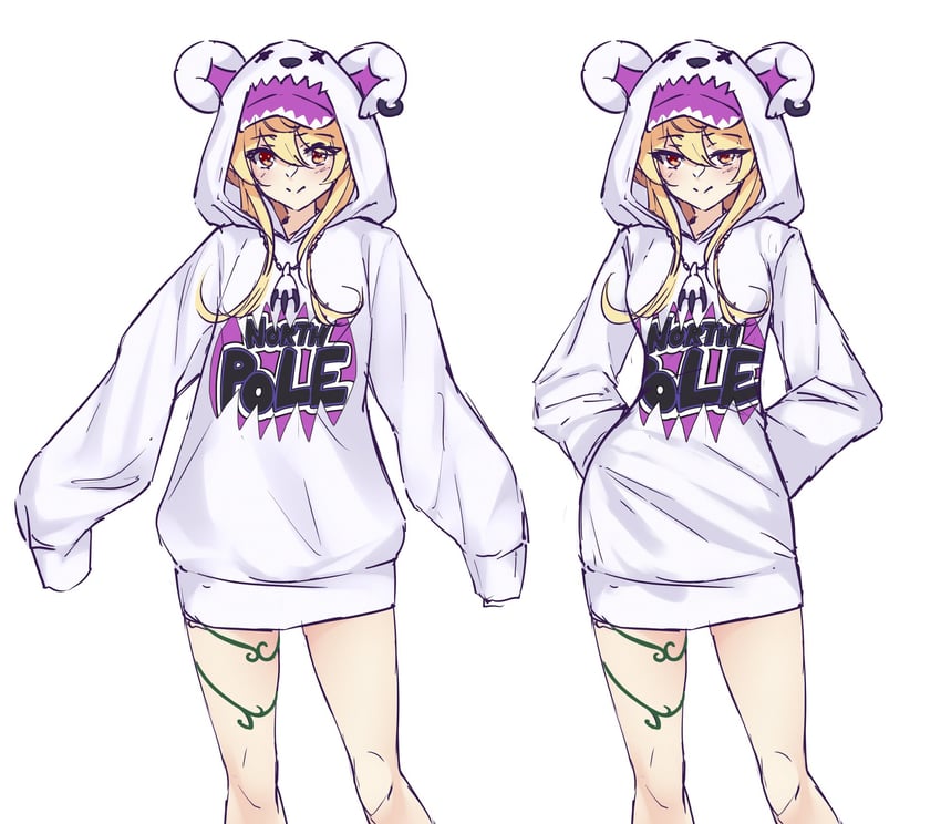 selen tatsuki and pomu rainpuff (nijisanji and 1 more) drawn by ricegnat