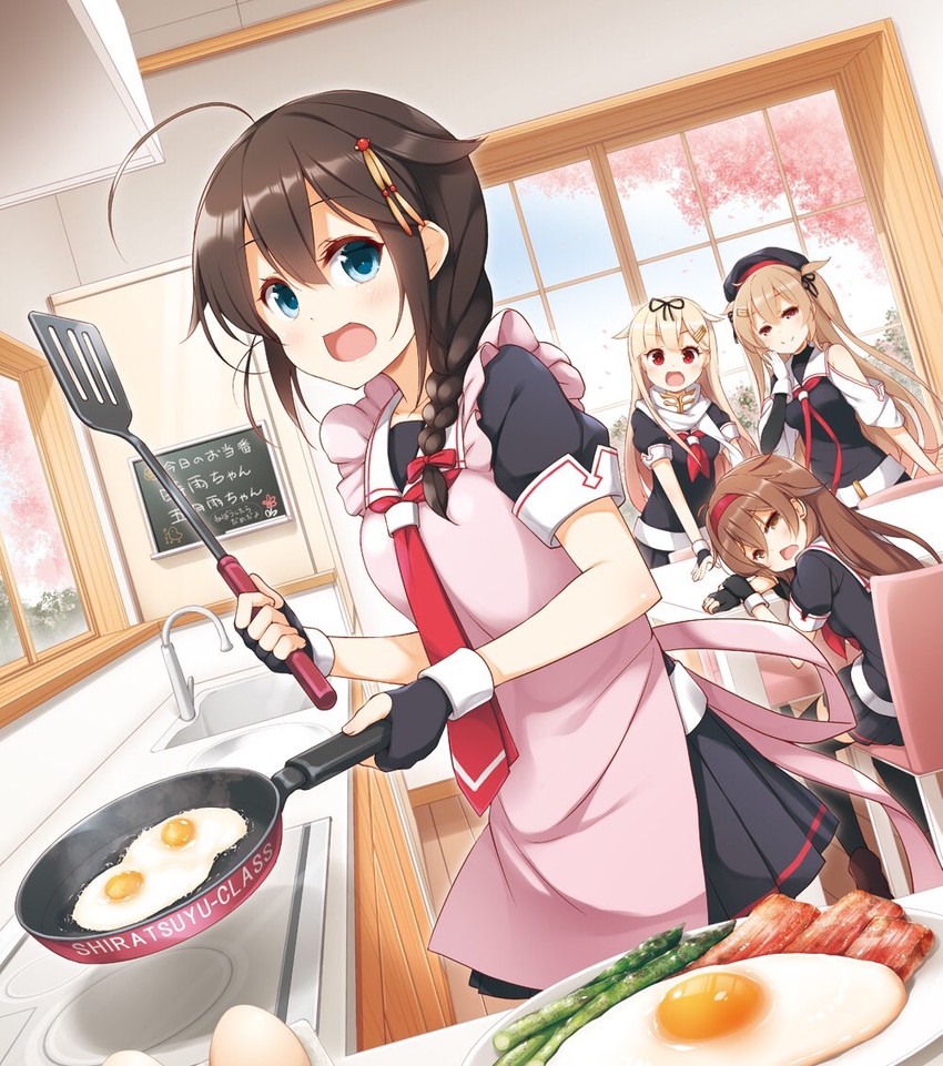 shigure, yuudachi, shigure kai ni, yuudachi kai ni, murasame, and 3 more (kantai collection) drawn by yume_no_owari