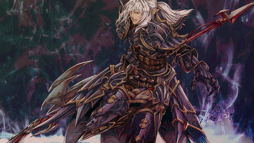 estinien varlineau (final fantasy and 1 more) drawn by mihira_(tainosugatayaki)