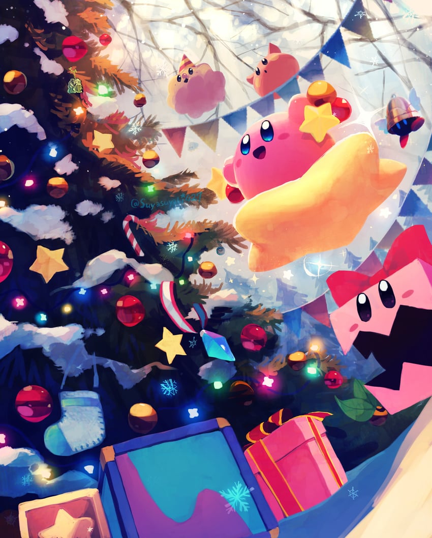 kirby, meta knight, king dedede, scarfy, ringle, and 2 more (kirby) drawn by suyasuyabi