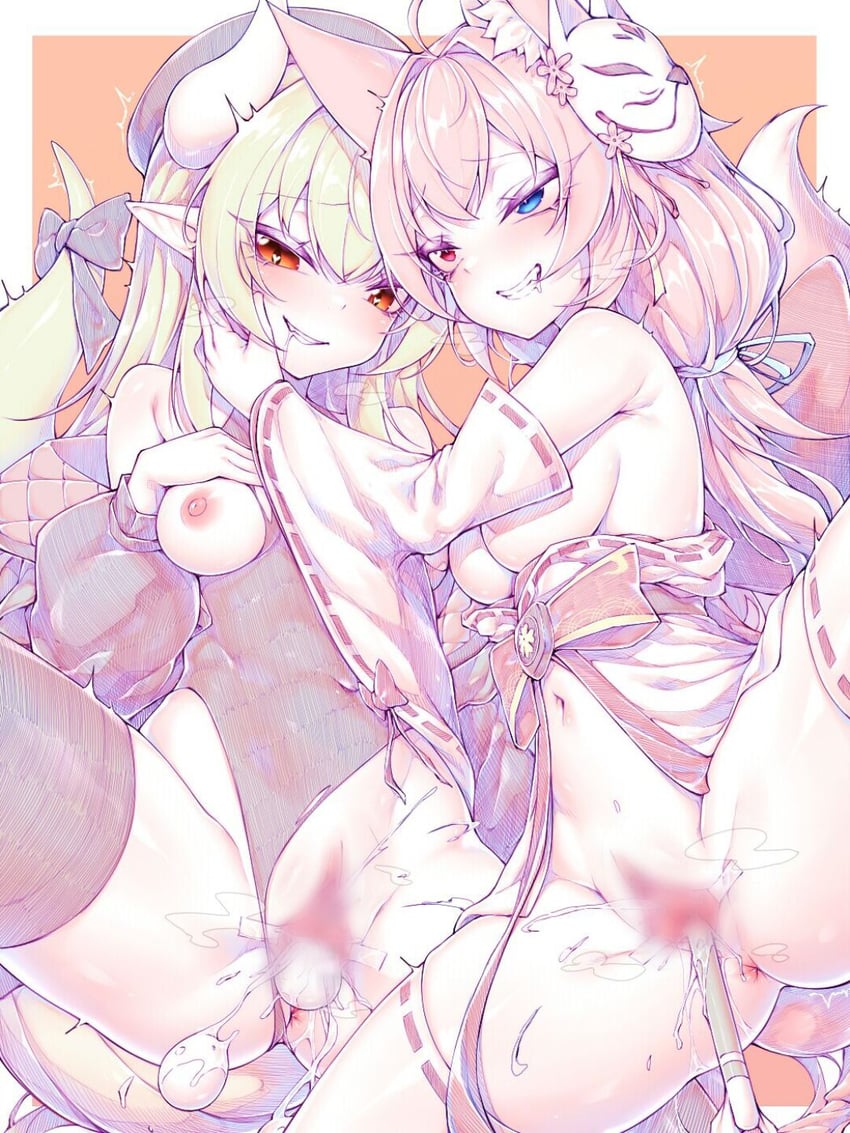 nagato youko and xiaohuoqie (indie virtual youtuber) drawn by kupa_(jesterwii)