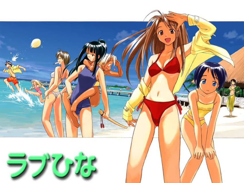narusegawa naru, maehara shinobu, aoyama motoko, konno mitsune, kaolla su, and 3 more (love hina) drawn by akamatsu_ken