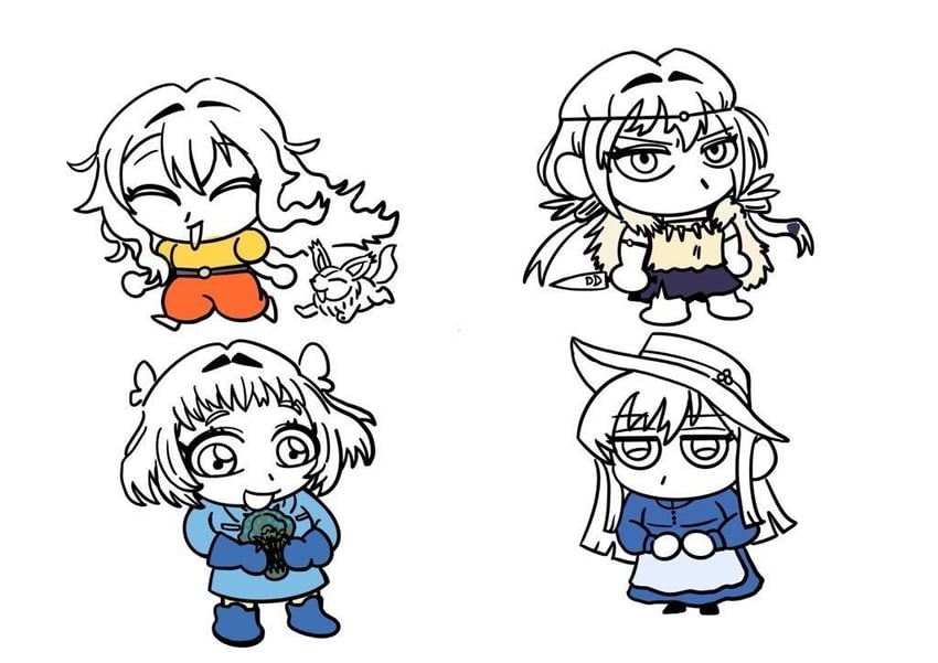 san, nausicaa, sophie hatter, inda karane, yoshimoto shizuka, and 5 more (kimi no koto ga dai dai dai dai daisuki na 100-nin no kanojo and 4 more) drawn by s2h331