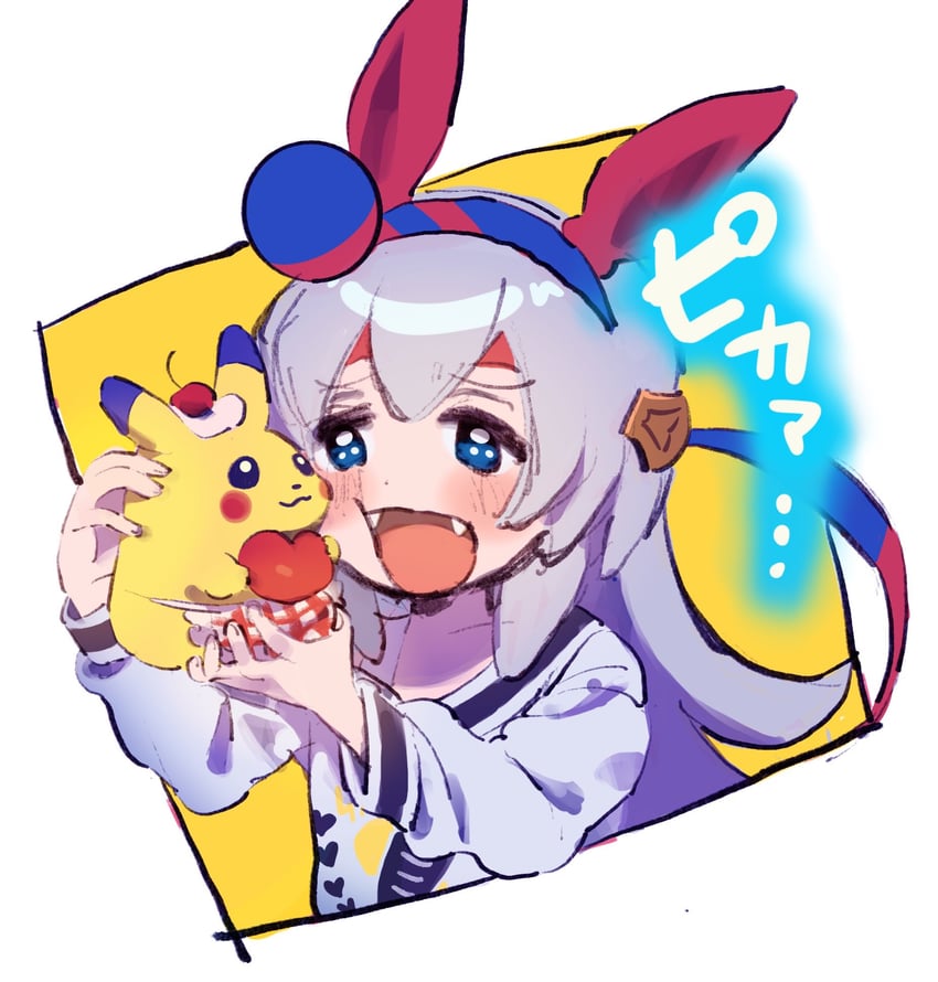 pikachu and tamamo cross (pokemon and 1 more) drawn by nara_123