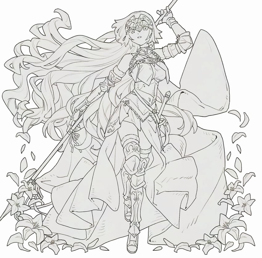 jeanne d'arc (fate and 2 more) drawn by m_12170