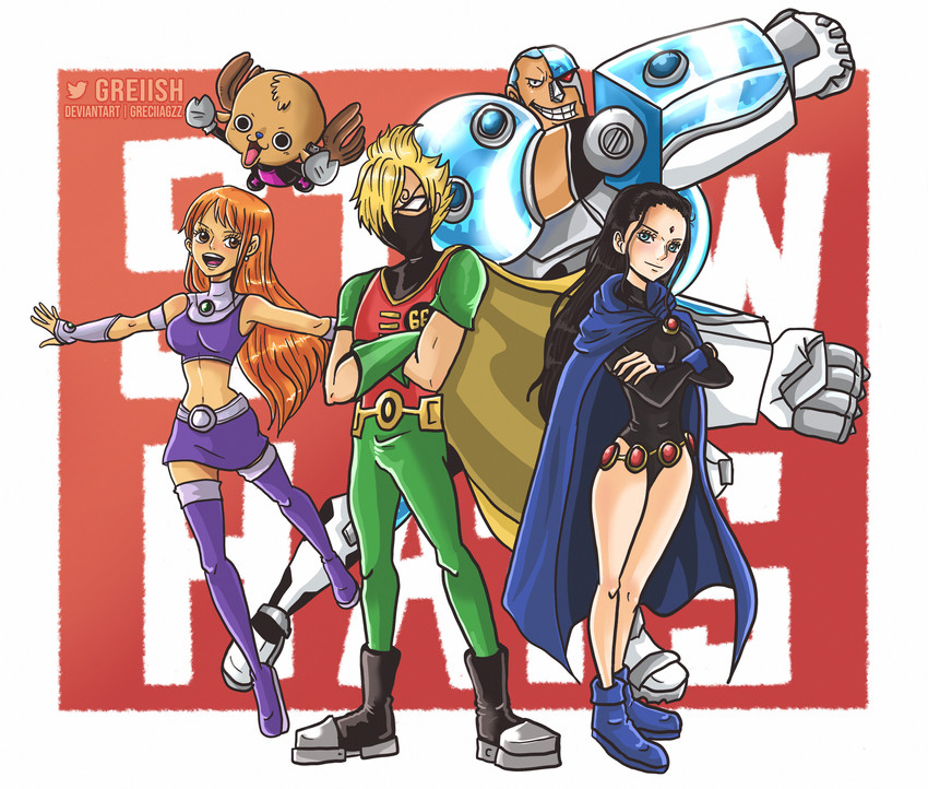 nami, nico robin, sanji, tony tony chopper, raven, and 5 more (one piece and 3 more) drawn by greciiagzz